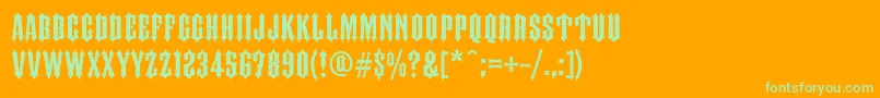 FtyIronhorseNcv Font – Green Fonts on Orange Background