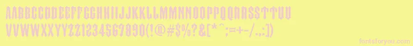 FtyIronhorseNcv Font – Pink Fonts on Yellow Background