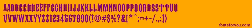 FtyIronhorseNcv Font – Purple Fonts on Orange Background