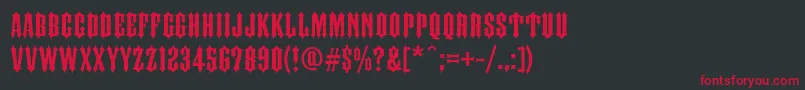 フォントFtyIronhorseNcv – 黒い背景に赤い文字