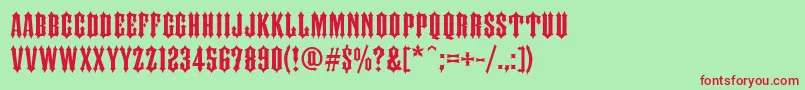 FtyIronhorseNcv Font – Red Fonts on Green Background