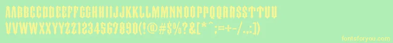 FtyIronhorseNcv-Schriftart – Gelbe Schriften auf grünem Hintergrund
