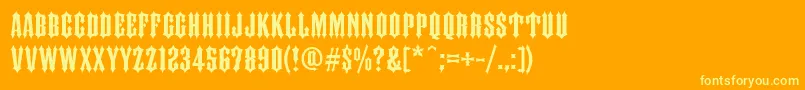 FtyIronhorseNcv Font – Yellow Fonts on Orange Background