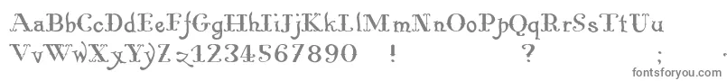 Pugsleyupright-fontti – harmaat kirjasimet valkoisella taustalla