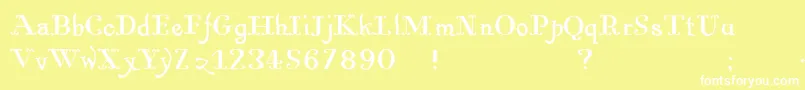 フォントPugsleyupright – 黄色い背景に白い文字