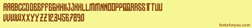 NudoDislocado Font – Brown Fonts on Yellow Background