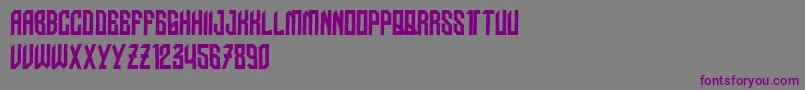 フォントNudoDislocado – 紫色のフォント、灰色の背景