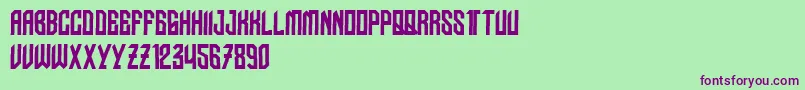 NudoDislocado Font – Purple Fonts on Green Background