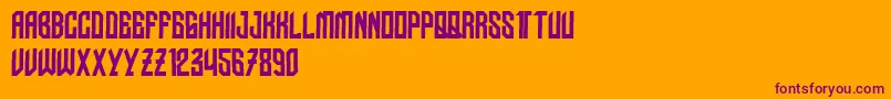 NudoDislocado-fontti – violetit fontit oranssilla taustalla