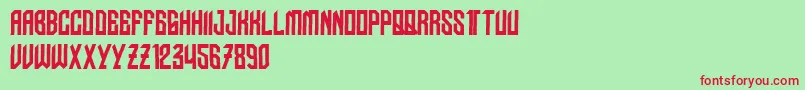 NudoDislocado Font – Red Fonts on Green Background