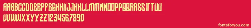 NudoDislocado Font – Yellow Fonts on Red Background