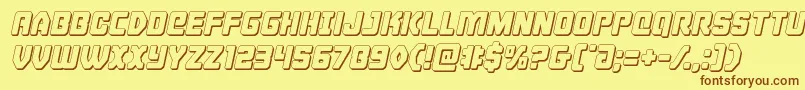 Cyborgrooster3Dital Font – Brown Fonts on Yellow Background