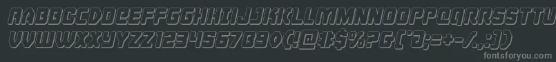 Cyborgrooster3Dital Font – Gray Fonts on Black Background