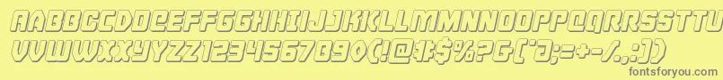 Cyborgrooster3Dital Font – Gray Fonts on Yellow Background