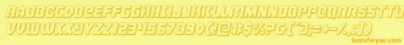 Cyborgrooster3Dital Font – Orange Fonts on Yellow Background