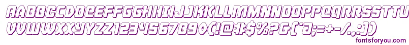 Cyborgrooster3Dital-Schriftart – Violette Schriften auf weißem Hintergrund