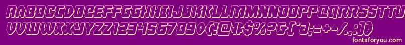 Cyborgrooster3Dital Font – Yellow Fonts on Purple Background