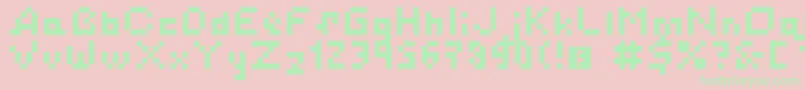 フォントSimplePixelsLatinCyrillicKatakana – ピンクの背景に緑の文字