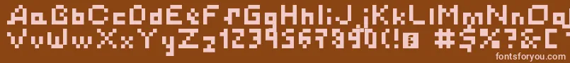 フォントSimplePixelsLatinCyrillicKatakana – 茶色の背景にピンクのフォント