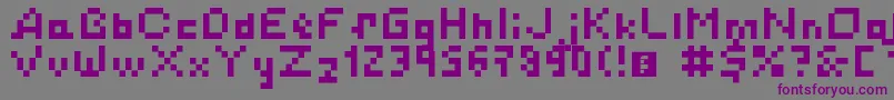 Шрифт SimplePixelsLatinCyrillicKatakana – фиолетовые шрифты на сером фоне