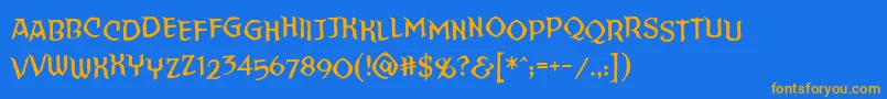 Straighttohell Sinner Bb Font – Orange Fonts on Blue Background