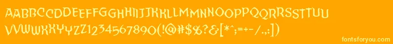 Straighttohell Sinner Bb Font – Yellow Fonts on Orange Background