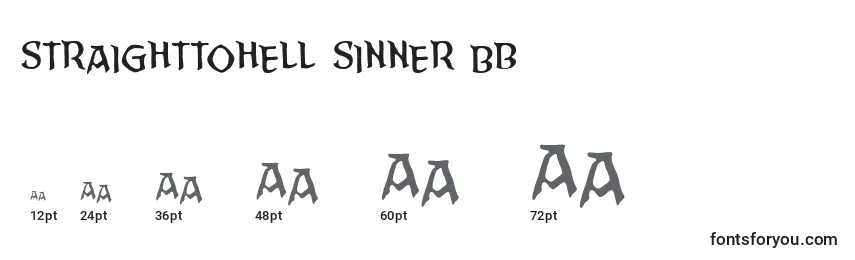 Размеры шрифта Straighttohell Sinner Bb