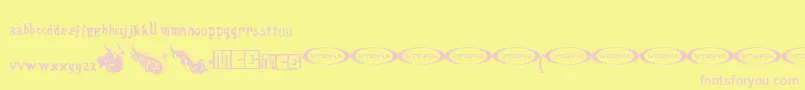 Wentelte Font – Pink Fonts on Yellow Background
