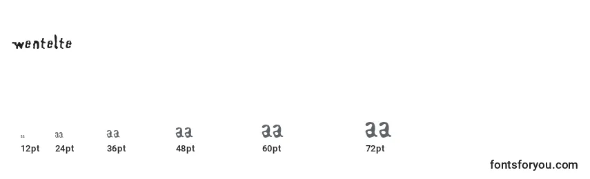 Wentelte Font Sizes