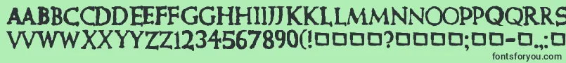 CurePictureShow-fontti – mustat fontit vihreällä taustalla