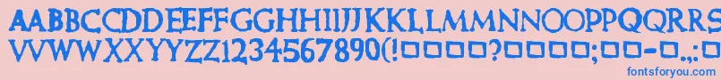 CurePictureShow-Schriftart – Blaue Schriften auf rosa Hintergrund