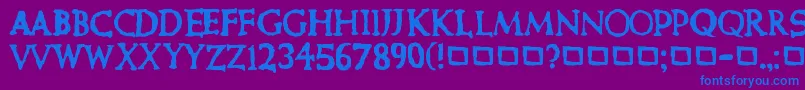 CurePictureShow Font – Blue Fonts on Purple Background