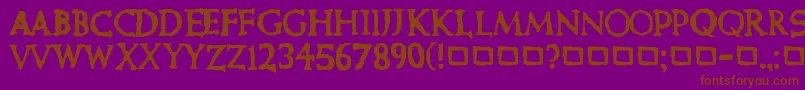 CurePictureShow-Schriftart – Braune Schriften auf violettem Hintergrund
