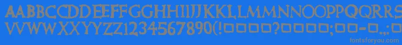 CurePictureShow-fontti – harmaat kirjasimet sinisellä taustalla