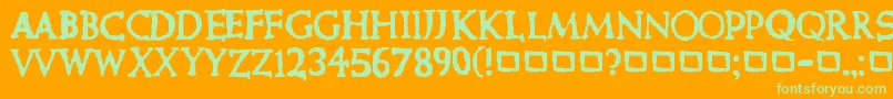 CurePictureShow Font – Green Fonts on Orange Background