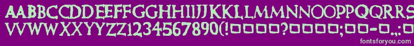 Шрифт CurePictureShow – зелёные шрифты на фиолетовом фоне