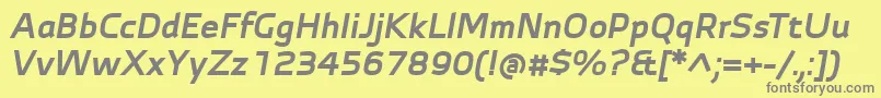 AutobahnProBoldItalic Font – Gray Fonts on Yellow Background