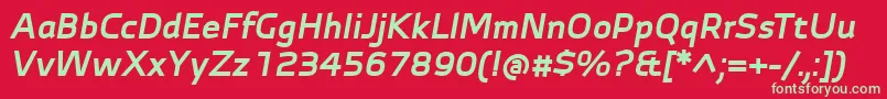 AutobahnProBoldItalic Font – Green Fonts on Red Background