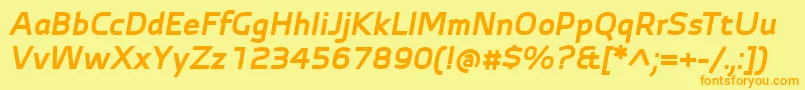 AutobahnProBoldItalic Font – Orange Fonts on Yellow Background