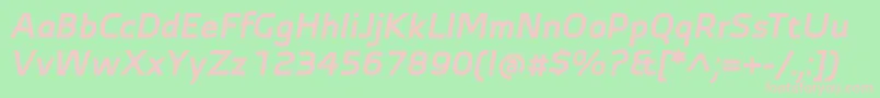 AutobahnProBoldItalic Font – Pink Fonts on Green Background