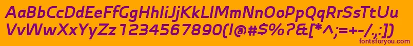 AutobahnProBoldItalic Font – Purple Fonts on Orange Background