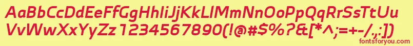 AutobahnProBoldItalic Font – Red Fonts on Yellow Background