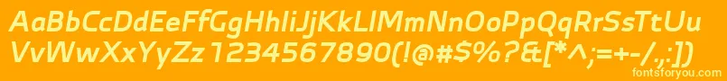 AutobahnProBoldItalic Font – Yellow Fonts on Orange Background