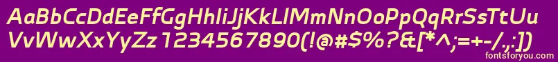 AutobahnProBoldItalic Font – Yellow Fonts on Purple Background