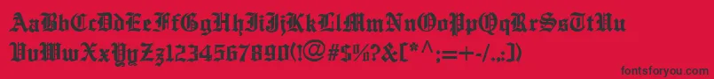 フォントEnglishTowneMedium – 赤い背景に黒い文字