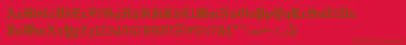 Police EnglishTowneMedium – polices brunes sur fond rouge
