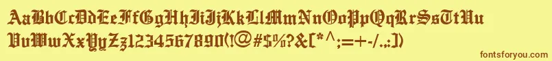 EnglishTowneMedium Font – Brown Fonts on Yellow Background