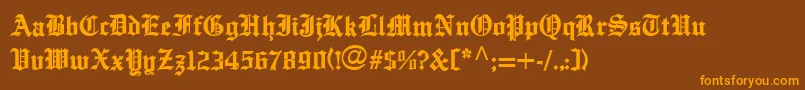 EnglishTowneMedium Font – Orange Fonts on Brown Background