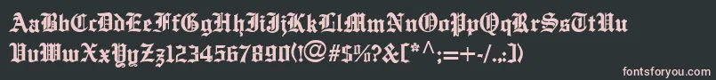 フォントEnglishTowneMedium – 黒い背景にピンクのフォント