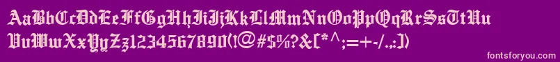 EnglishTowneMedium Font – Pink Fonts on Purple Background